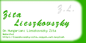 zita lieszkovszky business card